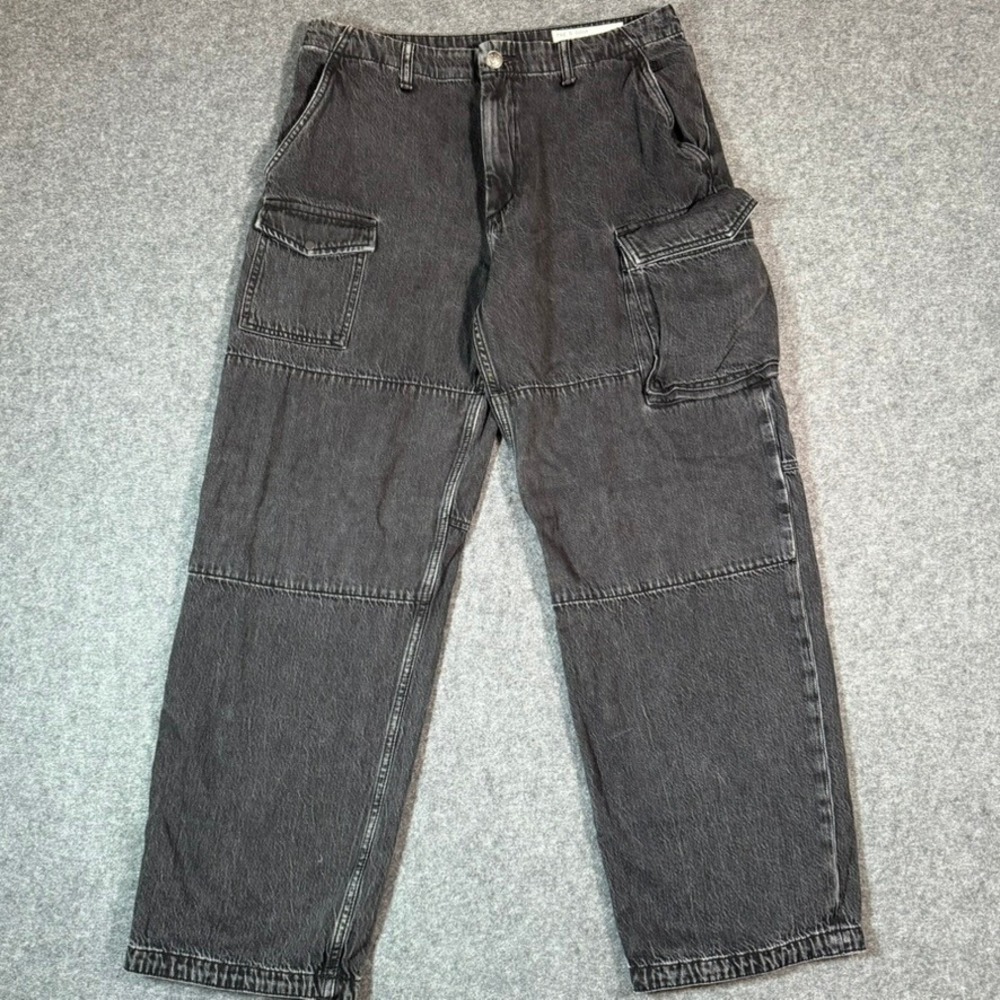 rag & bone Black Washed Cargo Jeans